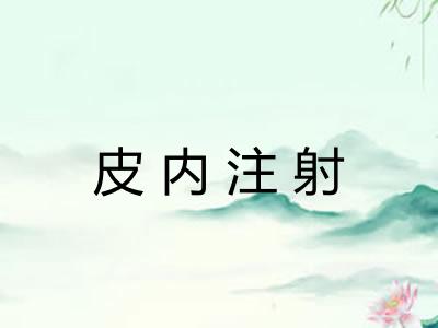皮内注射 皮内注射
