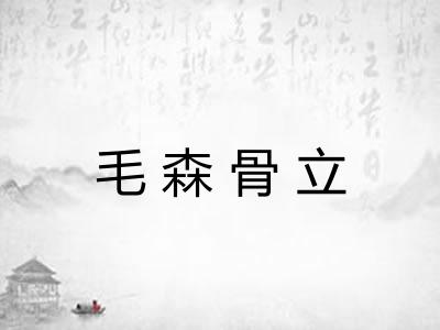 毛森骨立 毛森骨立