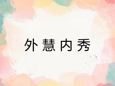 外慧内秀 外慧内秀