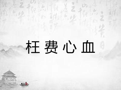 枉费心血 枉费心血