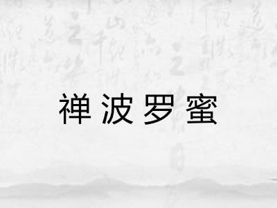 禅波罗蜜 禅波罗蜜