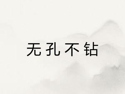 无孔不钻 无孔不钻