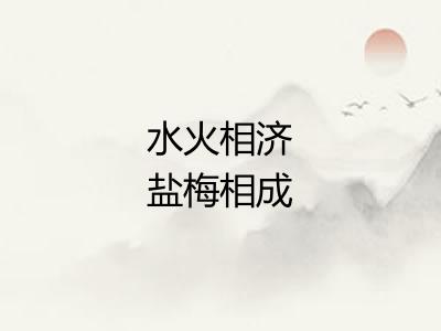 水火相济盐梅相成 水火相济盐梅相成