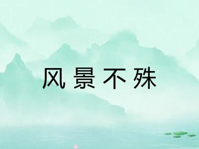 风景不殊 风景不殊