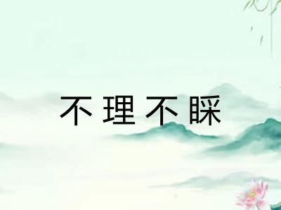 不理不睬