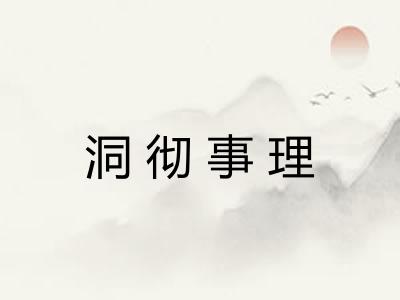 洞彻事理 洞彻事理