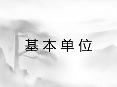 基本单位 基本单位