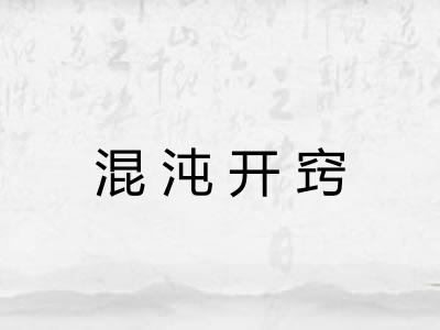 混沌开窍 混沌开窍