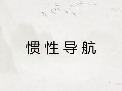 惯性导航 惯性导航