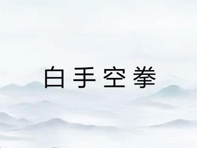 白手空拳 白手空拳