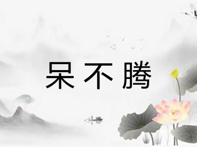呆不腾 呆不腾