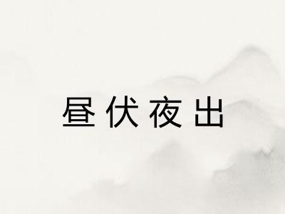 昼伏夜出 昼伏夜出