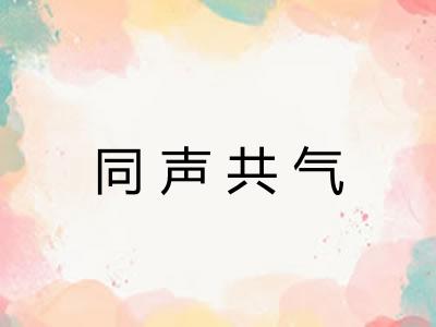 同声共气