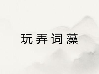 玩弄词藻 玩弄词藻