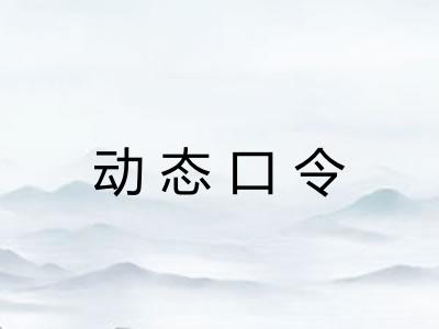 动态口令 动态口令