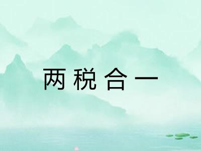 两税合一 两税合一