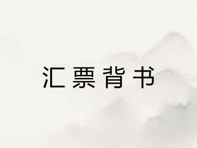 汇票背书 汇票背书