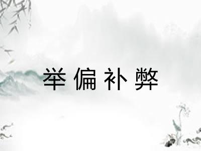 举偏补弊 举偏补弊