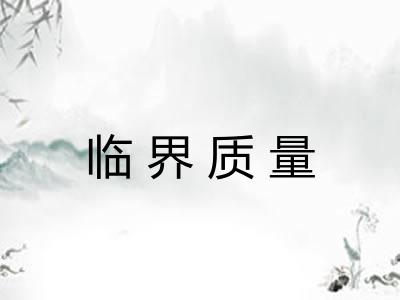 临界质量 临界质量