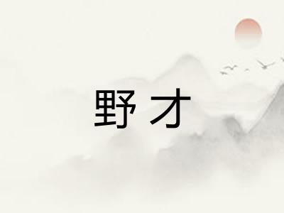 野才 野才