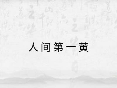 人间第一黄 人间第一黄