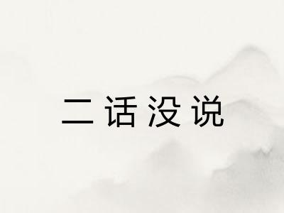 二话没说 二话没说