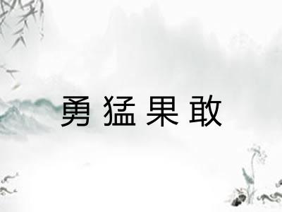 勇猛果敢 勇猛果敢