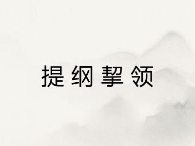 提纲挈领 提纲挈领