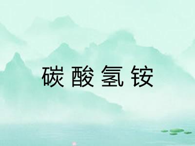 碳酸氢铵 碳酸氢铵