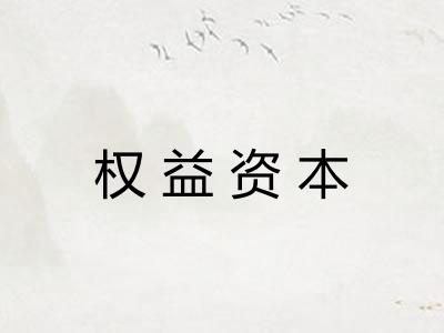 权益资本 权益资本