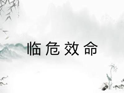 临危效命