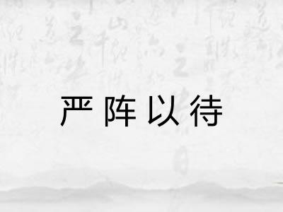 严阵以待 严阵以待