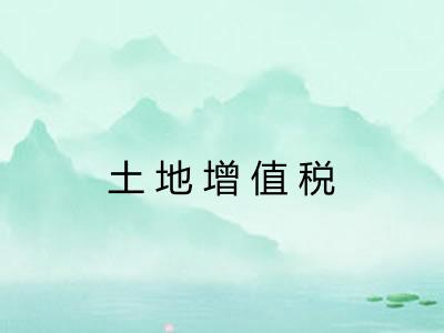 土地增值税 土地增值税