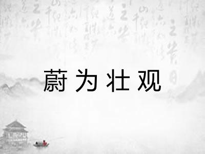 蔚为壮观 蔚为壮观