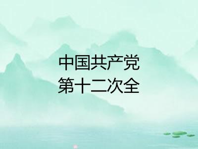 中国共产党第十二次全国代表大会 中国共产党第十二次全国代表大会