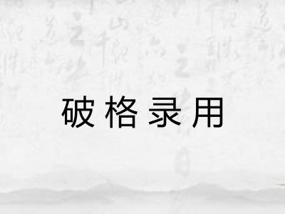 破格录用 破格录用