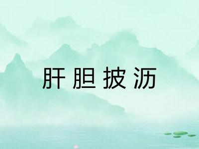 肝胆披沥 肝胆披沥