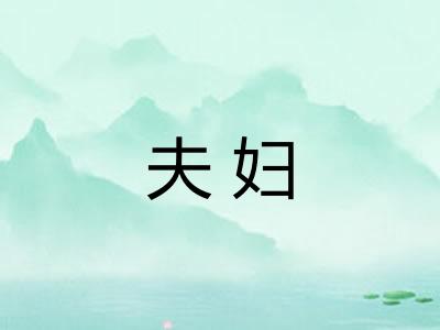 夫妇 夫妇