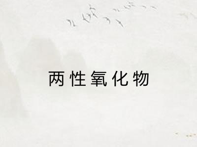 两性氧化物 两性氧化物