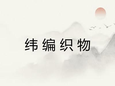 纬编织物 纬编织物
