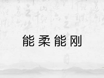 能柔能刚 能柔能刚