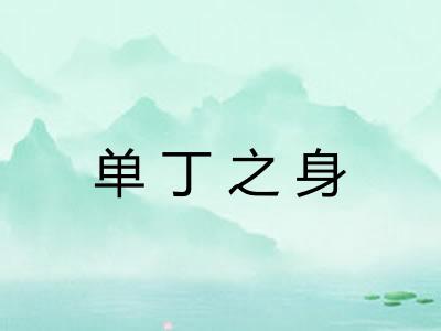 单丁之身