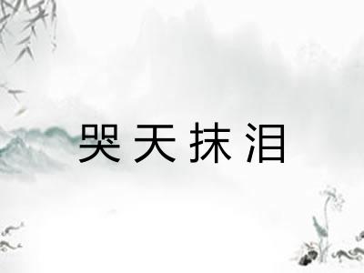 哭天抹泪 哭天抹泪