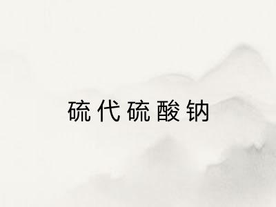 硫代硫酸钠 硫代硫酸钠