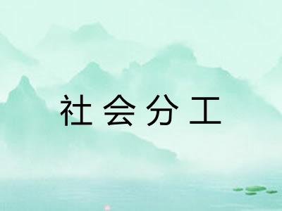 社会分工