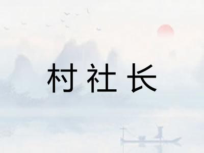 村社长 村社长