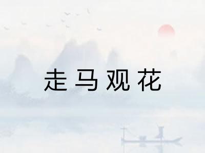 走马观花 走马观花