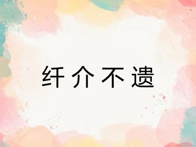 纤介不遗 纤介不遗