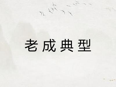 老成典型 老成典型