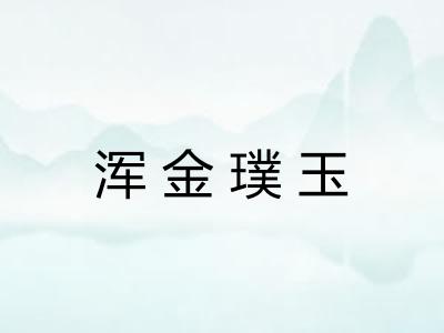 浑金璞玉 浑金璞玉